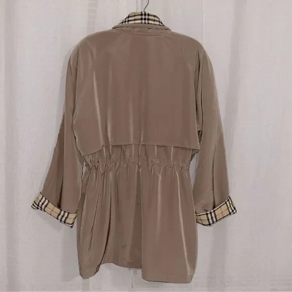 Natural Life L Tan Nova Check Trim Lightweight Button Front Jacket - Picture 2 of 12